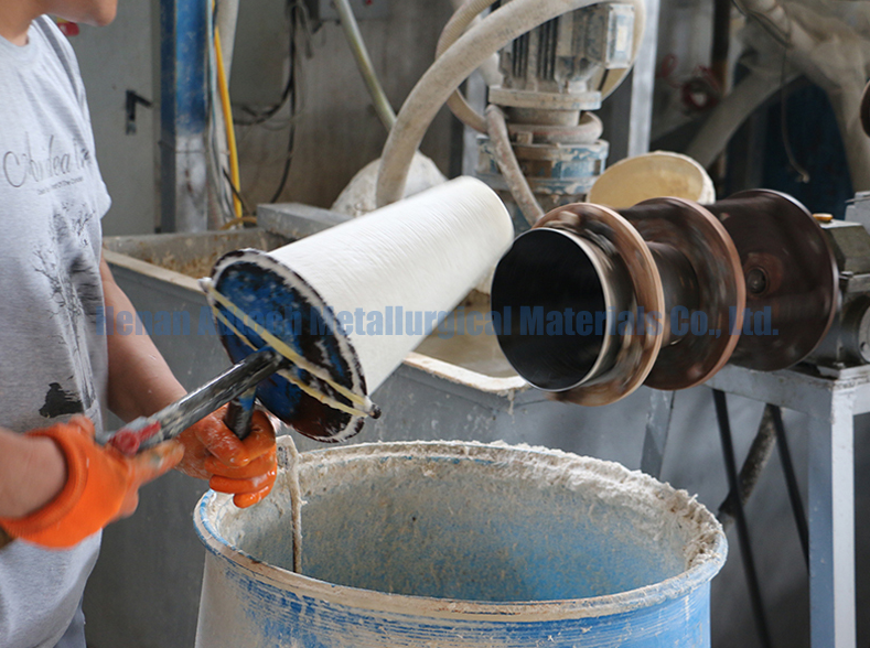 Workers are Using Ceramic Fiber Tap Out Cone for Operation