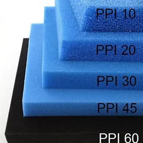 10–60 PPI filter foam contrast