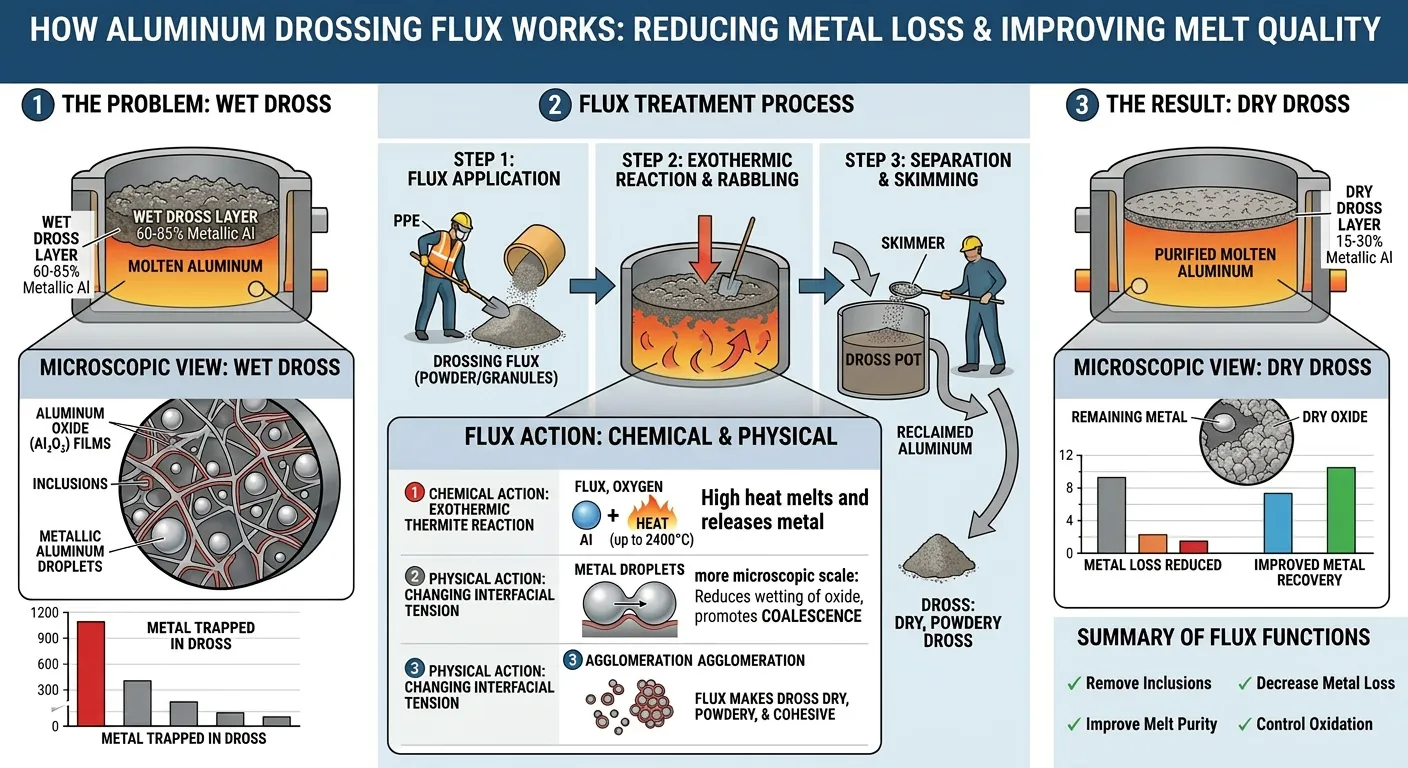 HOW ALUMINUM DROSSING FLUX WORKS: REDUCING METAL LOSS & IMPROVING MELT QUALITY