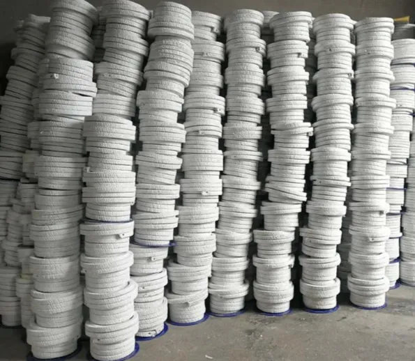 Inventory display of ceramic fiber rope