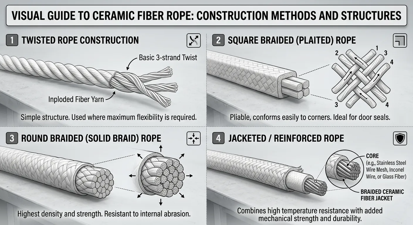 4 Types Of CERAMIC FIBER ROPE: CONSTRUCTION METHODS AND STRUCTURES