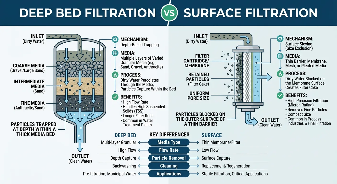 Deep Bed Filtration vs Surface Filtration